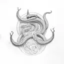 jormungandr and the world tree tattoo design idea