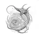 jormungandr and the world tree tattoo design idea