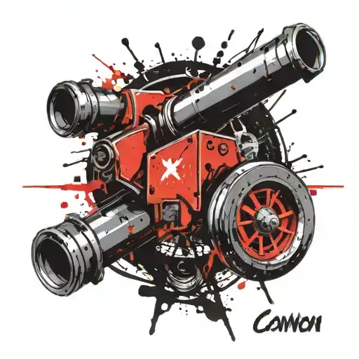 cannon emblem tattoo design idea