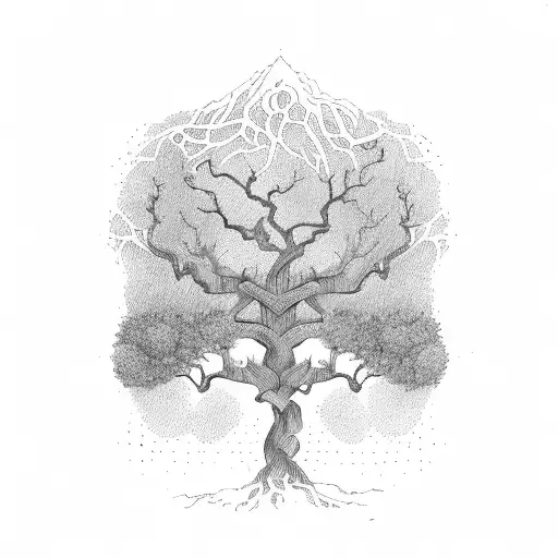 oak tree tattoo design idea