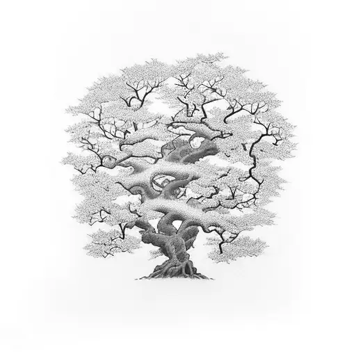 oak tree tattoo design idea