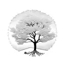 oak tree tattoo design idea