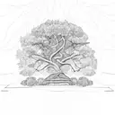 oak tree tattoo design idea