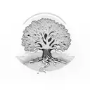 oak tree tattoo design idea