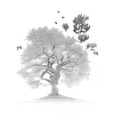 oak tree tattoo design idea
