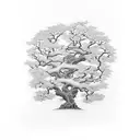 oak tree tattoo design idea