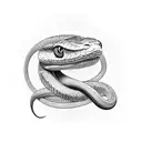 skaty snake with open mouth pierced face tattoo design idea