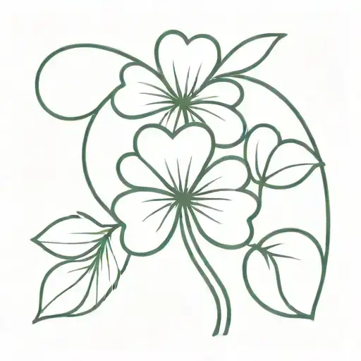 acorn leaf clover intertwined representing the client's tattoo design idea