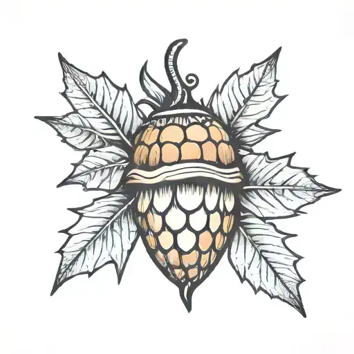 acorn tattoo design idea