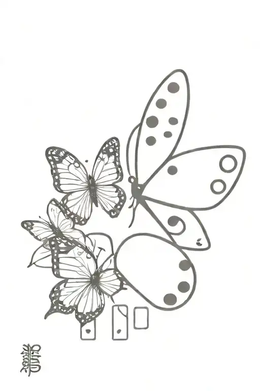 butterfly and dominoes  tattoo design idea