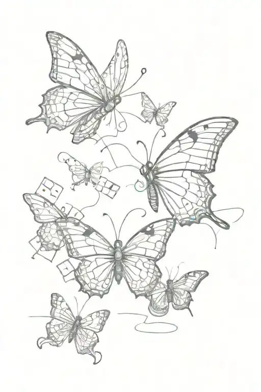 butterfly and dominoes  tattoo design idea