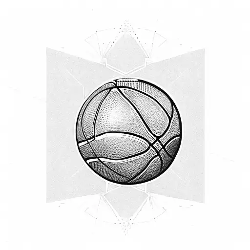 Basketball court with a silhouette of LeBron James dunking tattoo design idea