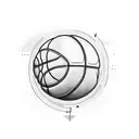 A mechanical engineer playing basketball with a dog-shaped basketball tattoo design idea