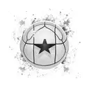 A Brazilian flag with a basketball pattern instead of stars tattoo design idea