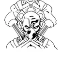 deadpool black white tattoo design idea