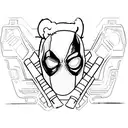 deadpool black white tattoo design idea