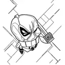 deadpool black white tattoo design idea