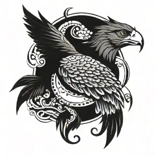 fenix bird scale balanced tattoo design idea