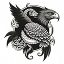 fenix bird scale balanced tattoo design idea
