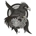 fenix bird scale balanced tattoo design idea