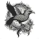 fenix bird scale balanced tattoo design idea