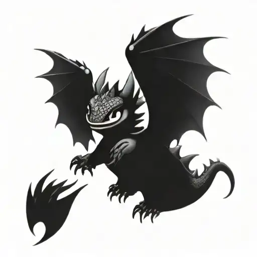 toothless dragon tattoo design idea
