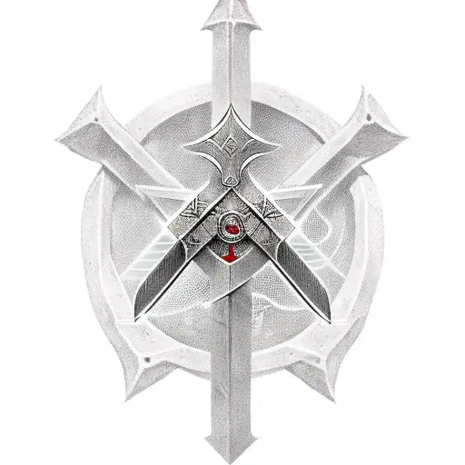 templar knight with sword tattoo design idea