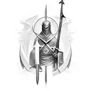 templar knight with sword tattoo design idea