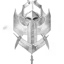 templar knight with sword tattoo design idea