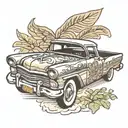 el camino car driving tattoo design idea
