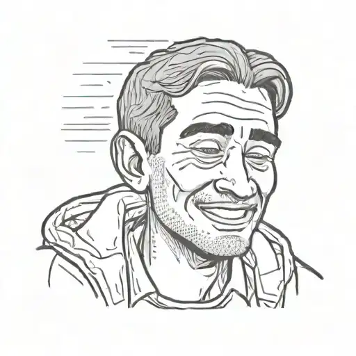 smiling face but depressed man tattoo design idea