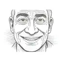 smiling face but depressed man tattoo design idea