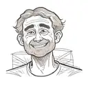 smiling face but depressed man tattoo design idea