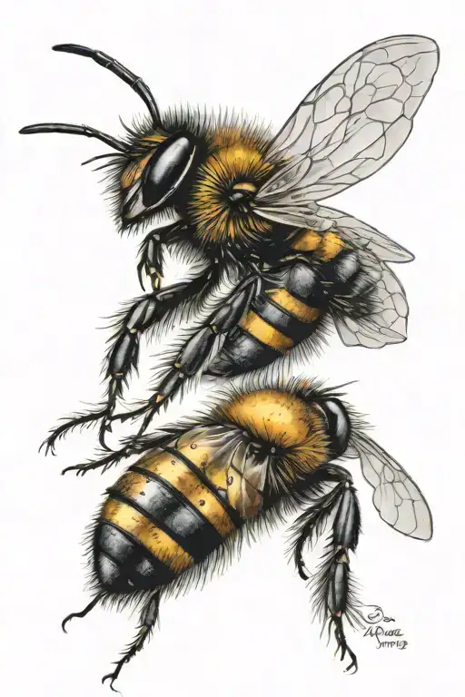 Bees tattoo design idea