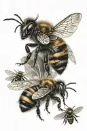 Bees tattoo design idea