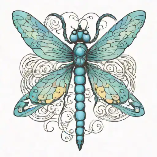 dragonfly 3d blue tattoo design idea