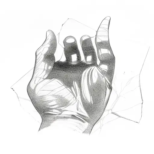 hand holding broken glass tattoo design idea
