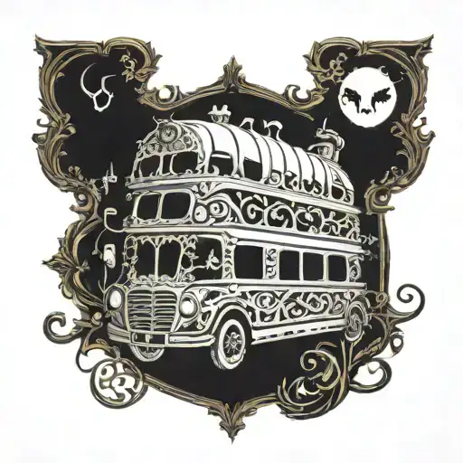 magic squash bus tattoo design idea
