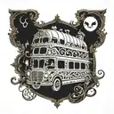 magic squash bus tattoo design idea