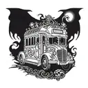 magic squash bus tattoo design idea