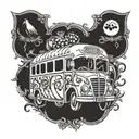 magic squash bus tattoo design idea