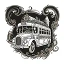 magic squash bus tattoo design idea