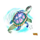 ocean with turtle and Octopus tattoo design idea