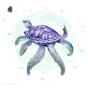 ocean with turtle and Octopus tattoo design idea