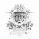 memorial for passed grandpa tattoo design idea