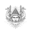 memorial for passed grandpa tattoo design idea