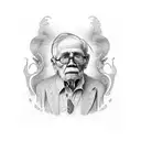 memorial for passed grandpa tattoo design idea