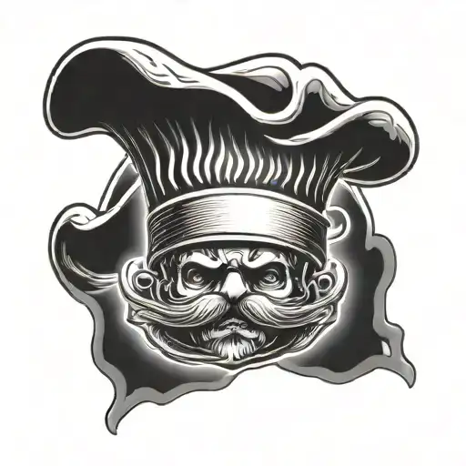 A tattoo of a chef's hat with a halo above it, symbolizing your deceased father who was a chef tattoo design idea