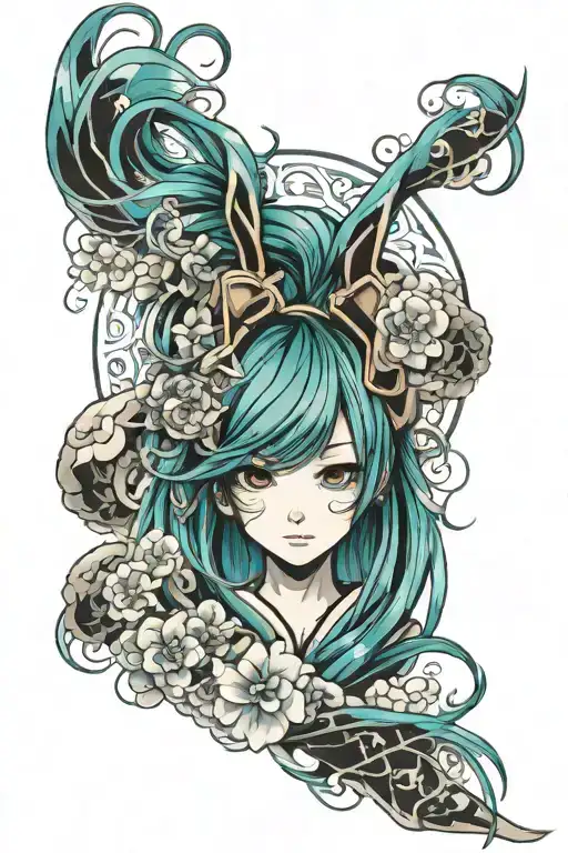 hatsune miku tattoo design idea