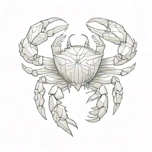 crab, immortal, gothic, antichrist, shadows, linear tattoo design idea